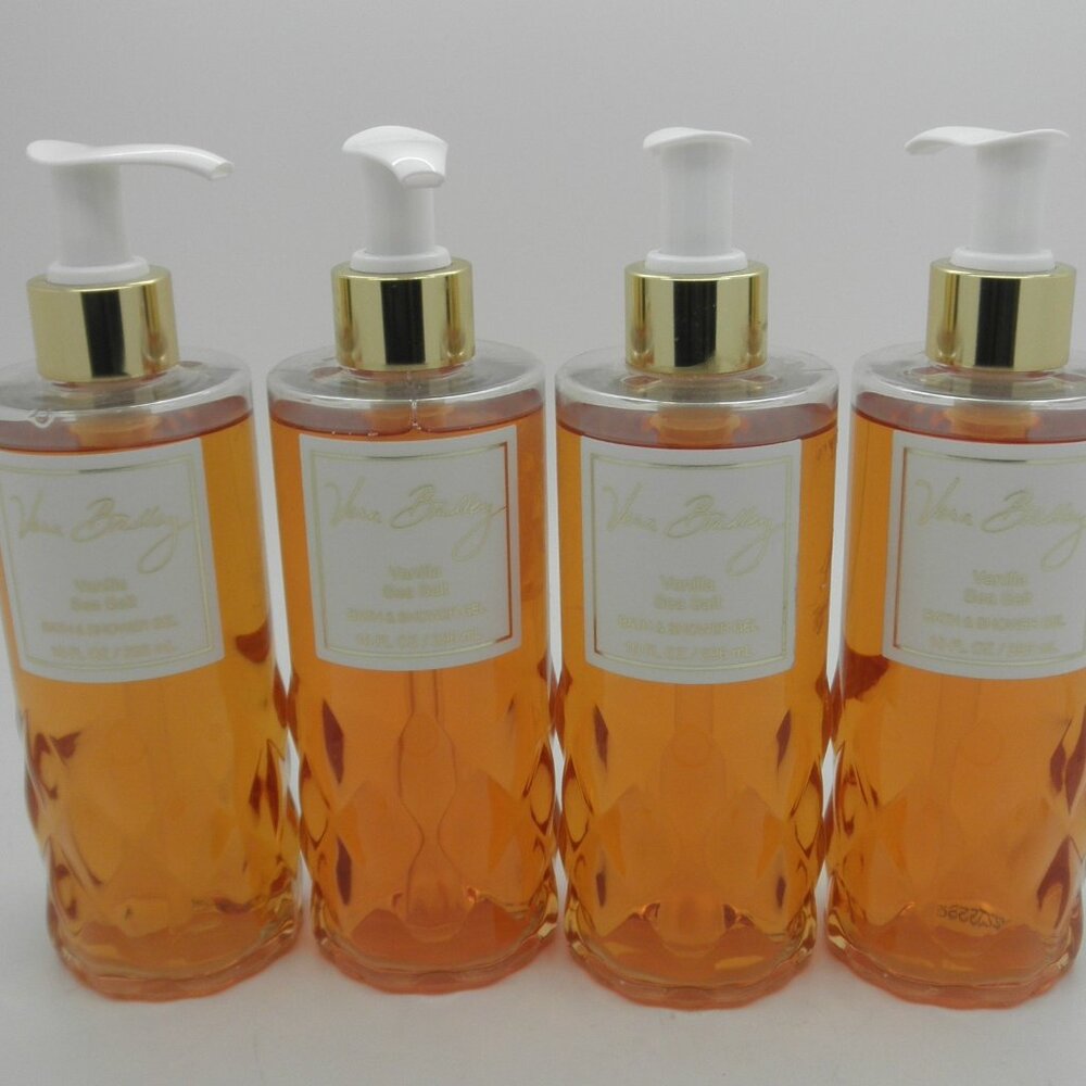 VERA BRADLEY Vanilla Sea Salt Bath & Shower Gel 10 oz ea - Lot of 4
